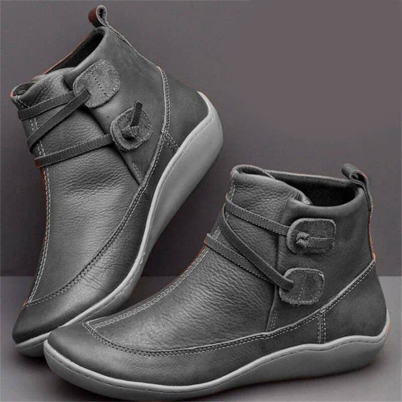 Bota de Couro Cano Curto Feminina - Frete Grátis