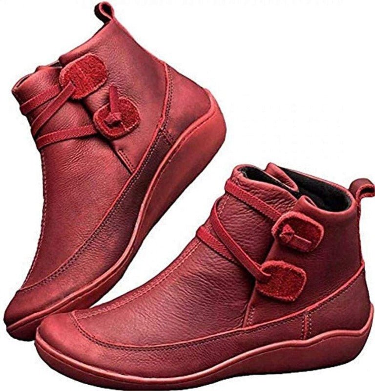 Bota de Couro Cano Curto Feminina - Frete Grátis