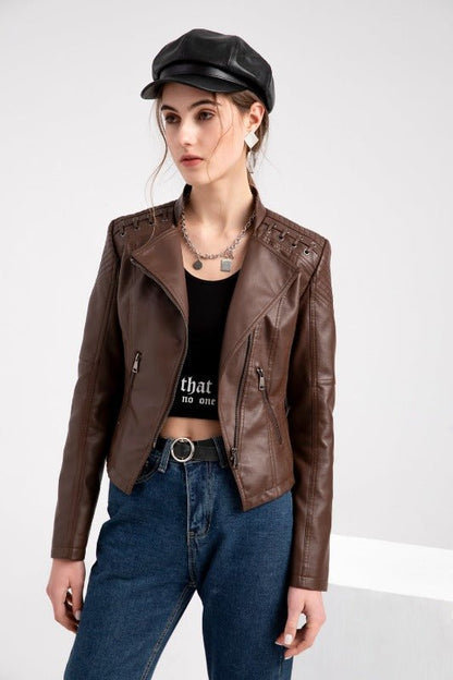Jaqueta De Couro Feminina Inverno - Frete Grátis