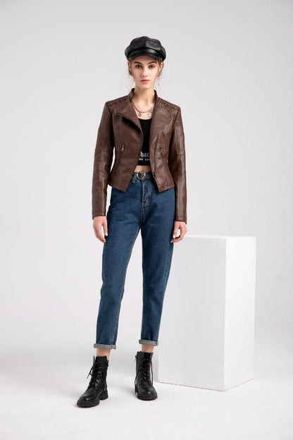 Jaqueta De Couro Feminina Inverno - Frete Grátis
