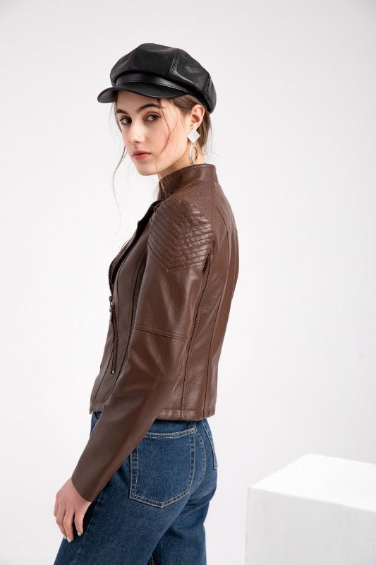 Jaqueta De Couro Feminina Inverno - Frete Grátis