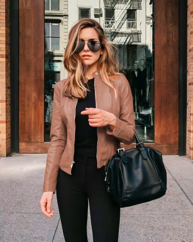 Jaqueta de Couro Feminina - Moda Inverno - Frete Grátis