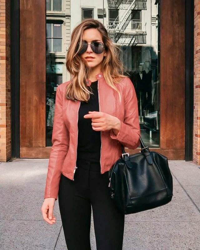 Jaqueta de Couro Feminina - Moda Inverno - Frete Grátis