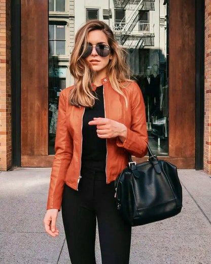 Jaqueta de Couro Feminina - Moda Inverno - Frete Grátis