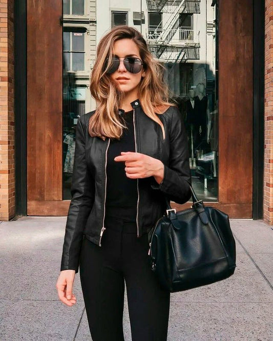 Jaqueta de Couro Feminina - Moda Inverno - Frete Grátis