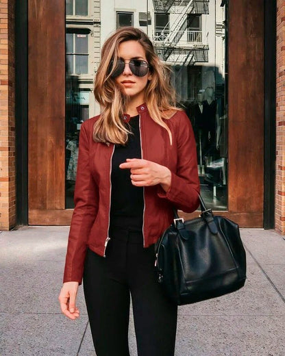 Jaqueta de Couro Feminina - Moda Inverno - Frete Grátis