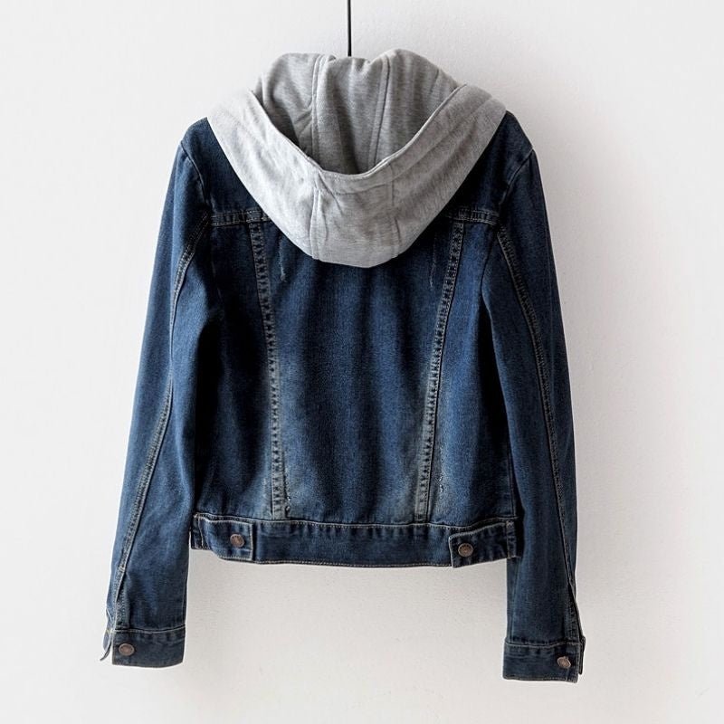 Jaqueta Jeans Feminina com Capuz - Frete Grátis