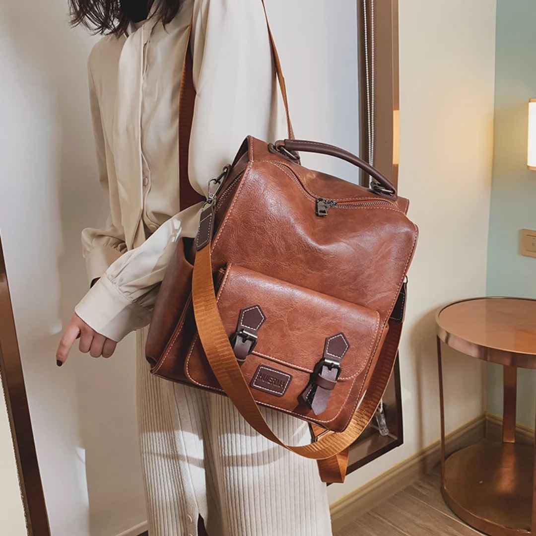 Mochila de Couro Feminina - Frete Grátis