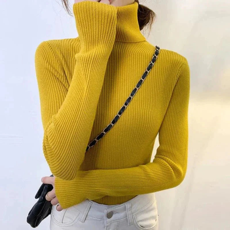 Suéter Feminino de Gola Alta - Frete Grátis