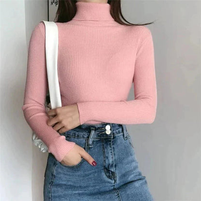 Suéter Feminino de Gola Alta - Frete Grátis