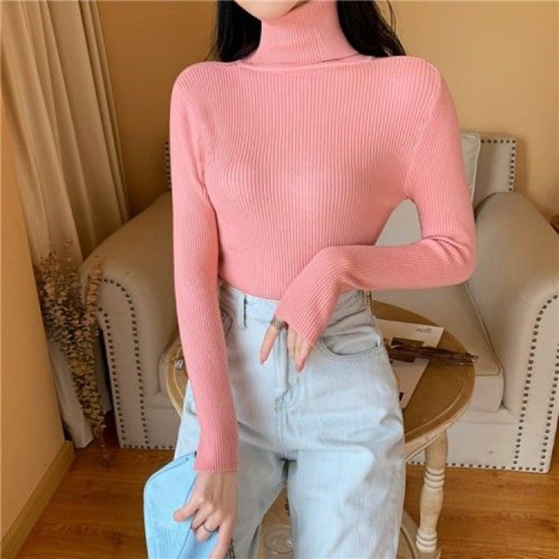 Suéter Feminino de Gola Alta - Frete Grátis