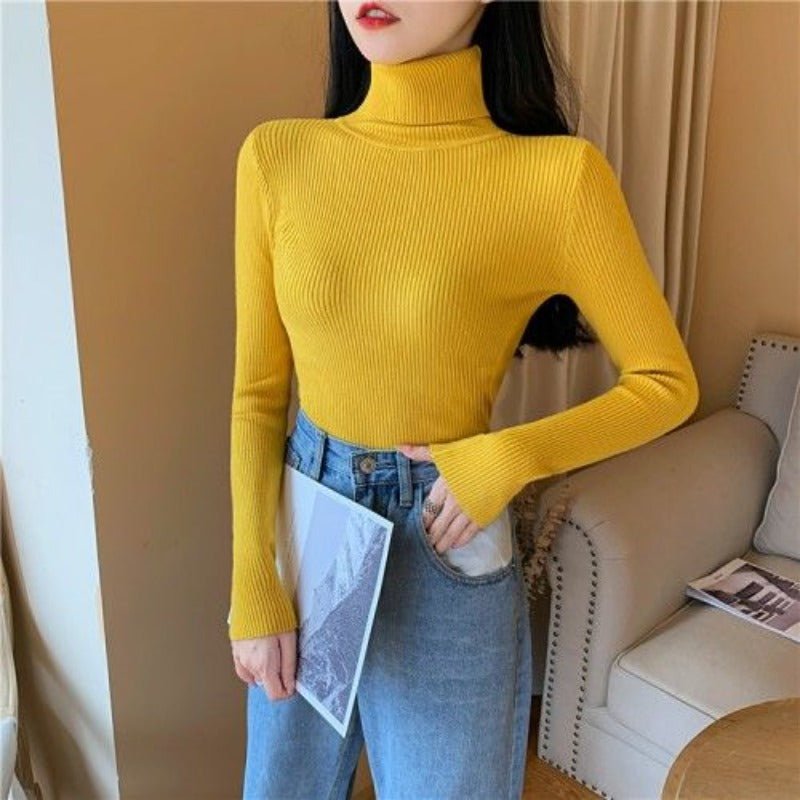 Suéter Feminino de Gola Alta - Frete Grátis