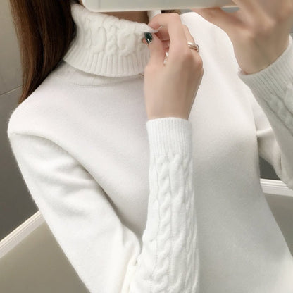 Suéter Feminino Tricot Gola Alta - Frete Grátis