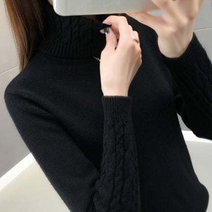 Suéter Feminino Tricot Gola Alta - Frete Grátis
