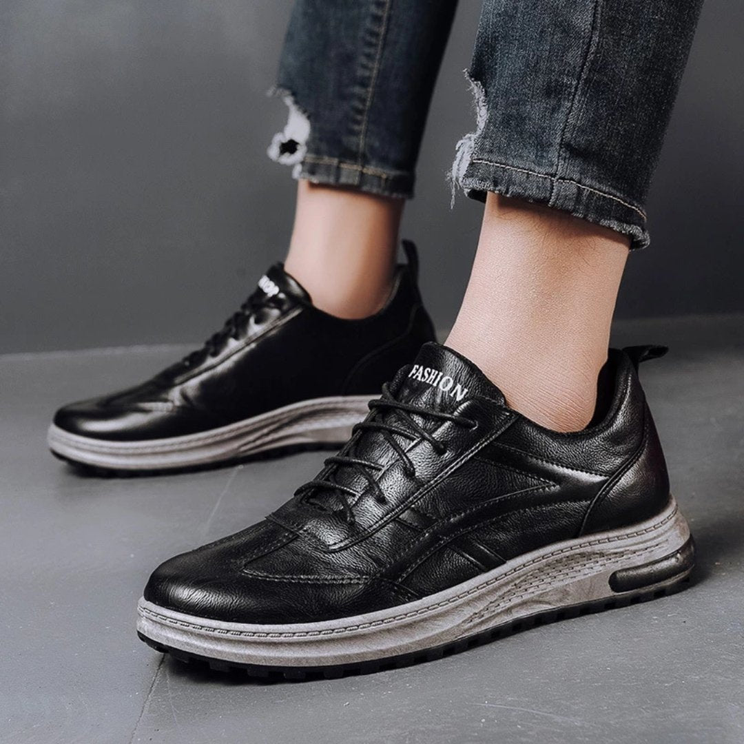 Tênis Casual Masculino de Couro - Frete Grátis