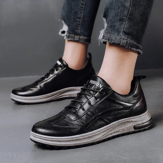 Tênis Casual Masculino de Couro - Frete Grátis