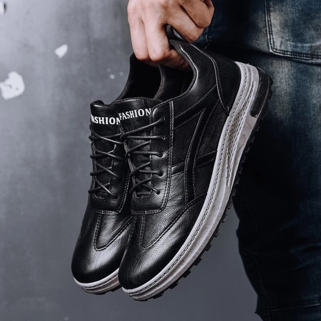 Tênis Casual Masculino de Couro - Frete Grátis