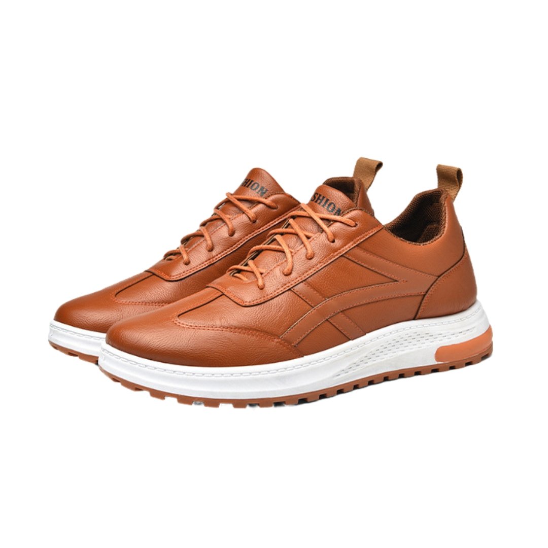 Tênis Casual Masculino de Couro - Frete Grátis