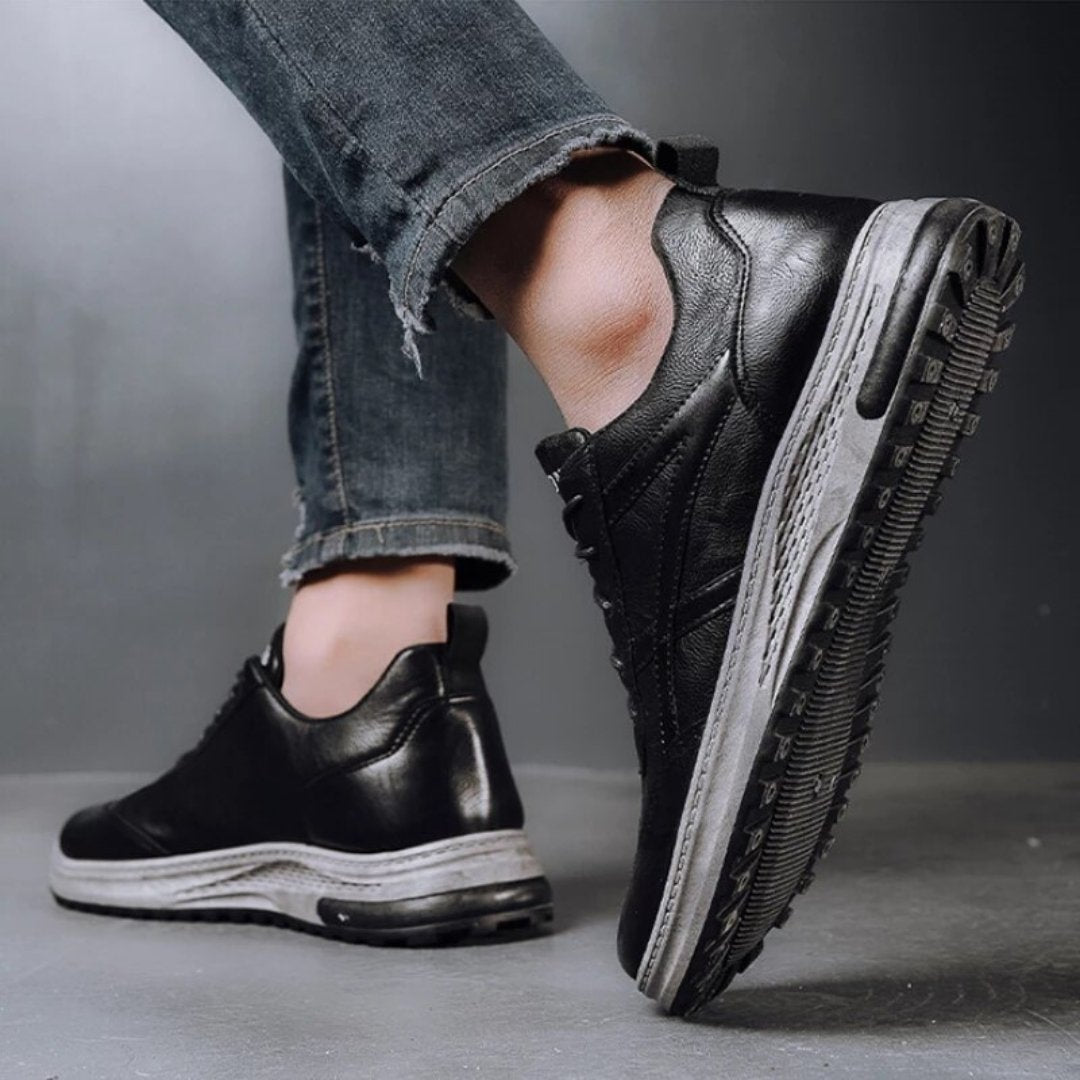 Tênis Casual Masculino de Couro - Frete Grátis